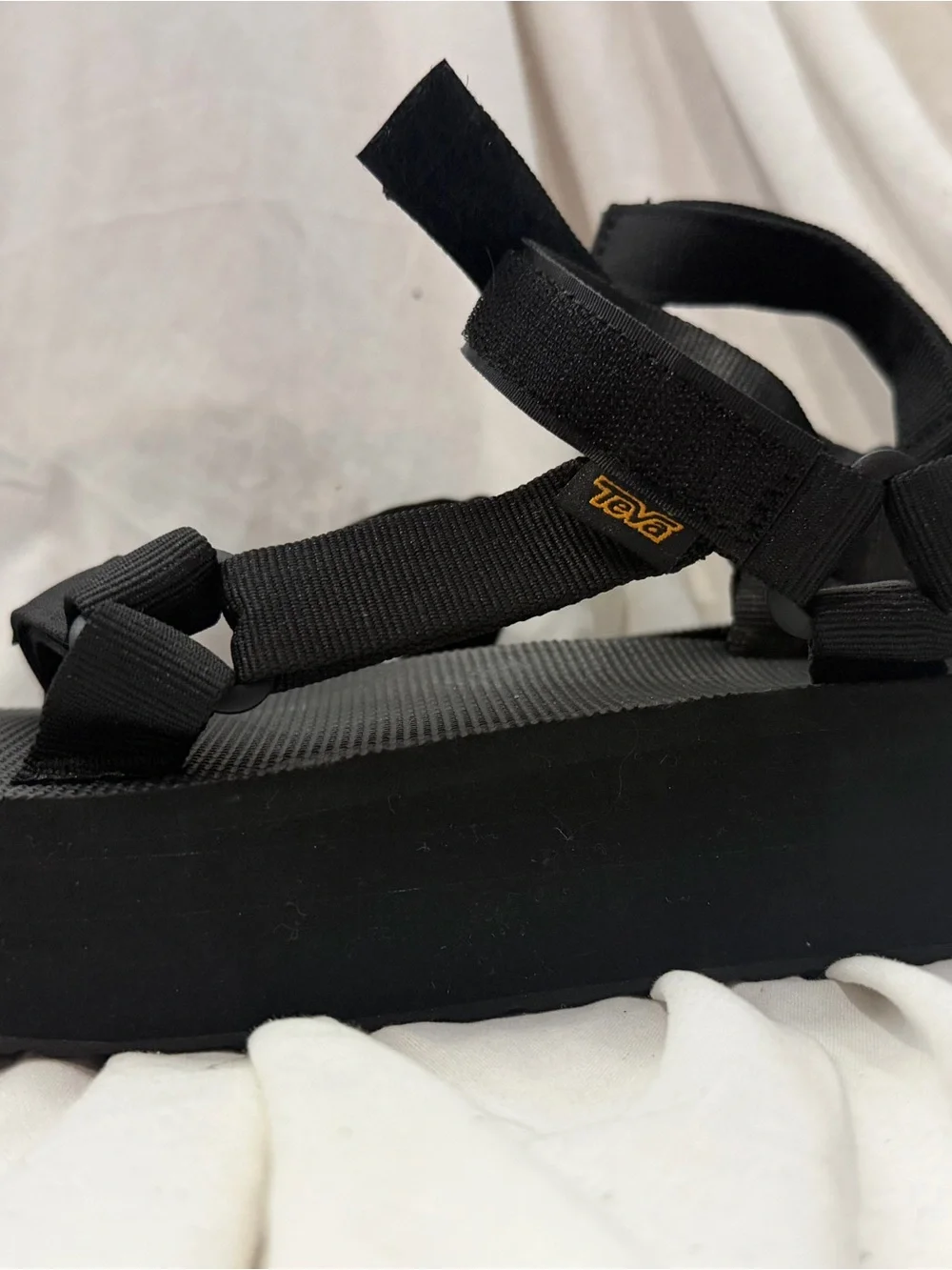 Teva Black Platform Strap Sandals